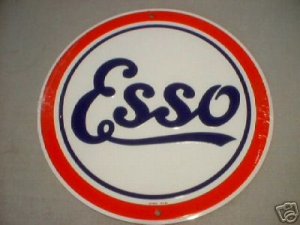 ESSO GASOLINE ROUND TIN SIGN