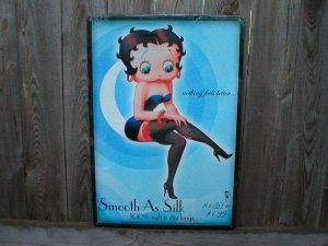 BETTY BOOP SMOOTH AS SILK TIN SIGN METAL ADV SIGNS B