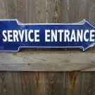 SERVICE ENTRANCE ARROW  SIGN RETRO METAL ADV SIGNS F