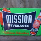 MISSION BEVERAGES TIN SIGN RETRO METAL ADV SIGNS