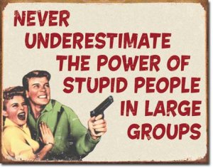 STUPID PEOPLE SIGN ADV RETRO METAL SIGNS