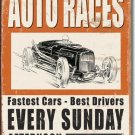 VINTAGE AUTO RACES TIN SIGN RETRO METAL ADV SIGNS