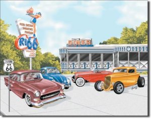 ROUTE 66 DINER TIN SIGN METAL RETRO ADV SIGNS C