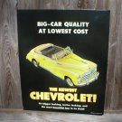 CHEVROLET CONVERTIBLE YELLOW TIN SIGN