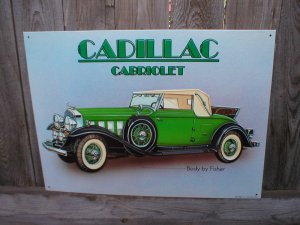 CADILLAC CABRIOLET TIN SIGN