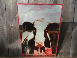 COW TIN SIGN METAL RETRO ADV SIGNS C