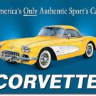 CORVETTE YELLOW RETRO TIN SIGN 1958