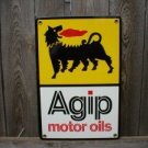 AGIP MOTOR OILS PORCELAIN COATED SIGN AGIP MOTOR OILS PORCELAIN COATED SIGN
