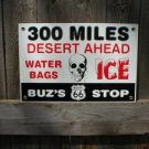 BUZ'S STOP PORCELAIN COATED SIGN