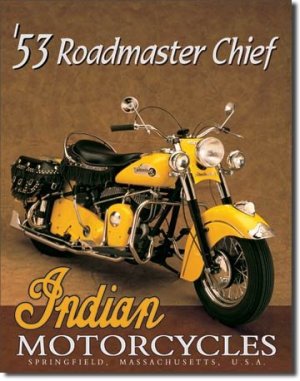 INDIAN MOTORCYCLES 1953 TIN SIGN