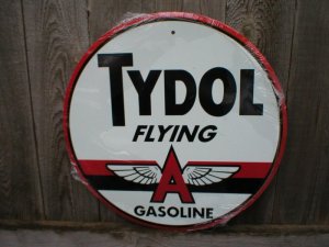 TYDOL FLYING A GASOLINE TIN SIGN