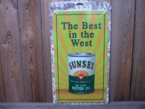 SUNSET MOTOR OIL TIN METAL SIGN