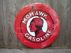 MOHAWK GASOLINE METAL TIN SIGN