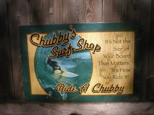 CHUBBY'S SURF SHOP TIN SIGN