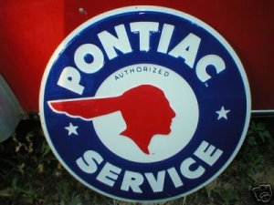 PONTIAC SERVICE TIN METAL SIGN
