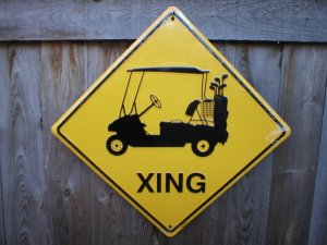 GOLF CART XING ALUMINUM SIGN
