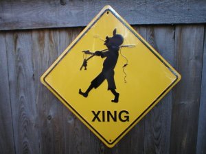 FISHERMAN XING ALUMINUM SIGN