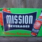 MISSION BEVERAGES TIN SIGN RETRO METAL ADV SIGNS