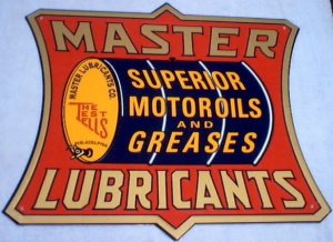 MASTER LUBRICANTS METAL TIN SIGN