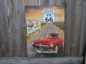ROUTE 66 HUDSON TIN SIGN METAL RETRO SIGN