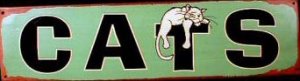 CATS TIN METAL SIGN