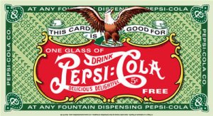 PEPSI COLA COUPON TIN METAL SIGN