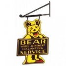 BEAR WHEEL ALINEMENT TWO-SIDED SIGN METAL ADV SIGNS B BEAR WHEEL ALINEMENT TWO-SIDED SIGN METAL ADV SIGNS B