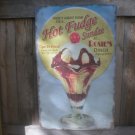 HOT FUDGE SUNDAE RETRO TIN DINER ICE CREAM SIGN HOT FUDGE SUNDAE RETRO TIN DINER ICE CREAM SIGN