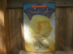 SWANK CAFE  DINER CAFE TIN METAL ICE CREAM SIGN