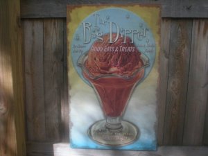 THE BIG DIPPER CHOCOLATE ICE CREAM TIN SIGN
