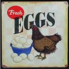 RETRO Metal DAIRY Ad Sign FRESH EGGS Tin CHICKEN Signs RETRO Metal DAIRY Ad Sign FRESH EGGS Tin CHICKEN Signs