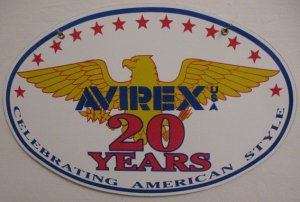 AVIREX PORCELAIN-COATED OVAL SIGN