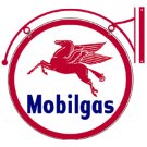 MOBILGAS DOUBLE SIDED HANGING METAL SIGN MOBILGAS DOUBLE SIDED HANGING METAL SIGN