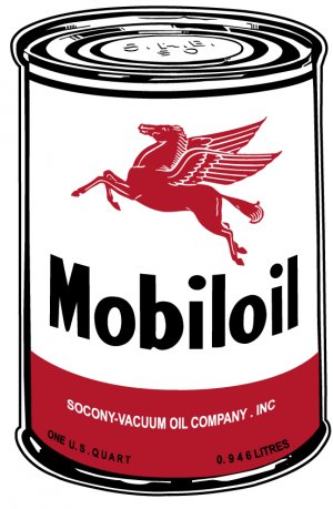 BIG MOBIL OIL PREMIUM OIL CAN STEEL SIGN