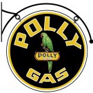 POLLYGAS DOUBLE SIDED HANGING METAL SIGN POLLYGAS DOUBLE SIDED HANGING METAL SIGN