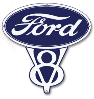 FORD V8 METAL RETRO SIGN