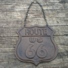 ROUTE 66 HANGING SIGN CAST IRON RUSTIC