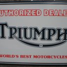 TRIUMPH MOTORCYCLE AUTHORIZED DEALER PORCELAIN COATED SIGN TRIUMPH MOTORCYCLE AUTHORIZED DEALER PORCELAIN COATED SIGN