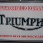 TRIUMPH MOTORCYCLE AUTHORIZED DEALER PORCELAIN COATED SIGN