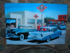 JACK SCHMITT DX GAS A&W ROOTBEER LARGE HEAVY STEEL SIGN
