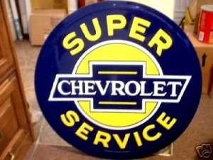 CHEVROLET SUPER SERVICE TIN SIGN 24"