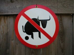 NO BULL PORCELAIN-COATED SIGN B