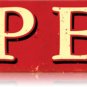 OPEN TIN SIGN WORN LOOK 24 GAUGE