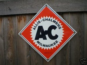 ALLIS-CHALMERS PORCELAIN-COATED SIGN