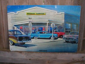 CHEVROLET MIDWAY GARAGE HEAVY STEEL SIGN