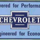 CHEVROLET POWERED PORCELAIN COATED SIGN