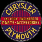 CHRYSLER PLYMOUTH PORCELAIN COATED SIGN