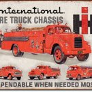 INTERNATIONAL FIRE TRUCK CHASSIS TIN SIGN