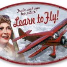 LEARN TO FLY HEAVY METAL OVAL SIGN