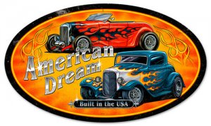 AMERICAN DREAM HEAVY METAL OVAL SIGN